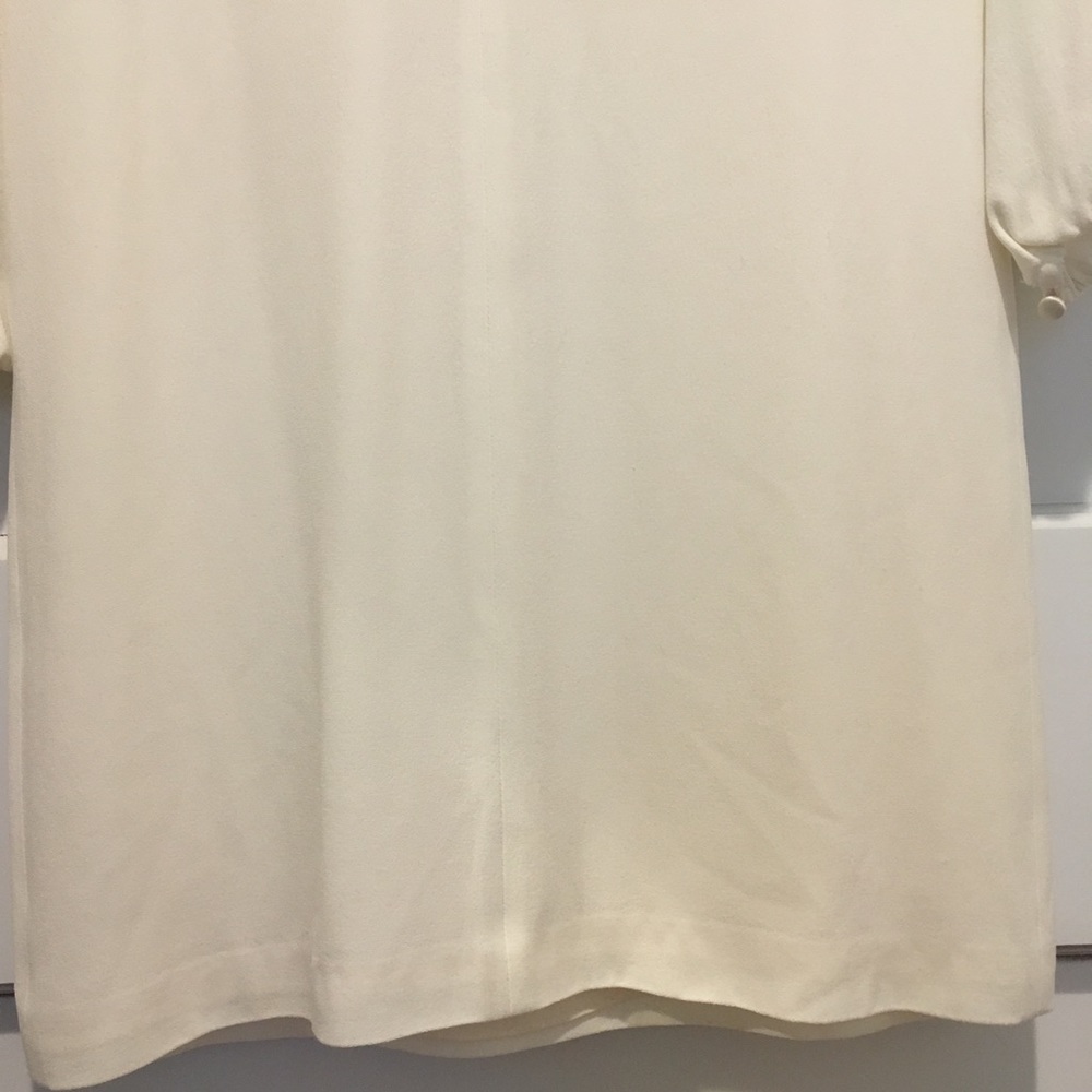 Adam Lippes Ivory Long Sleeve Shift Dress Fringe - Picture 7 of 8